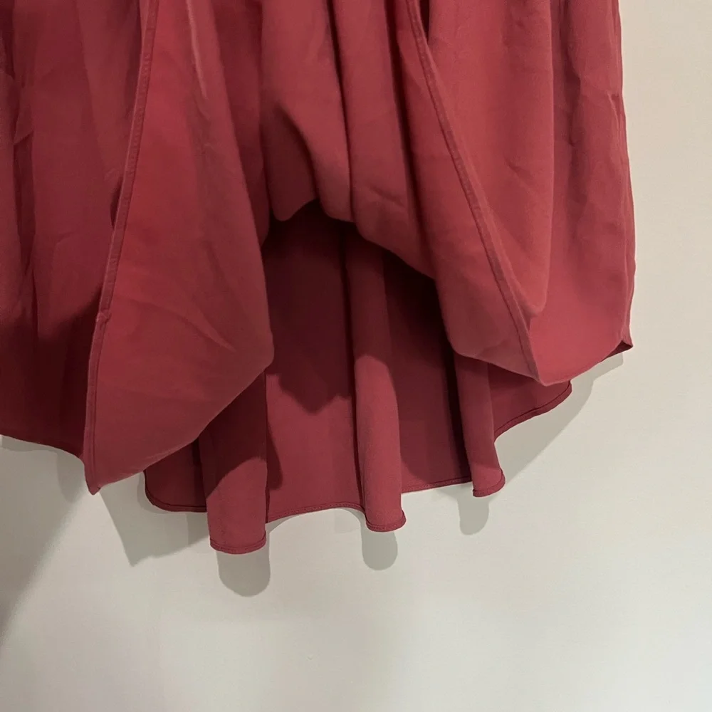 LOFT Dusty Rose Midi Skirt Flowy A-Line Elastic Waist Romantic M